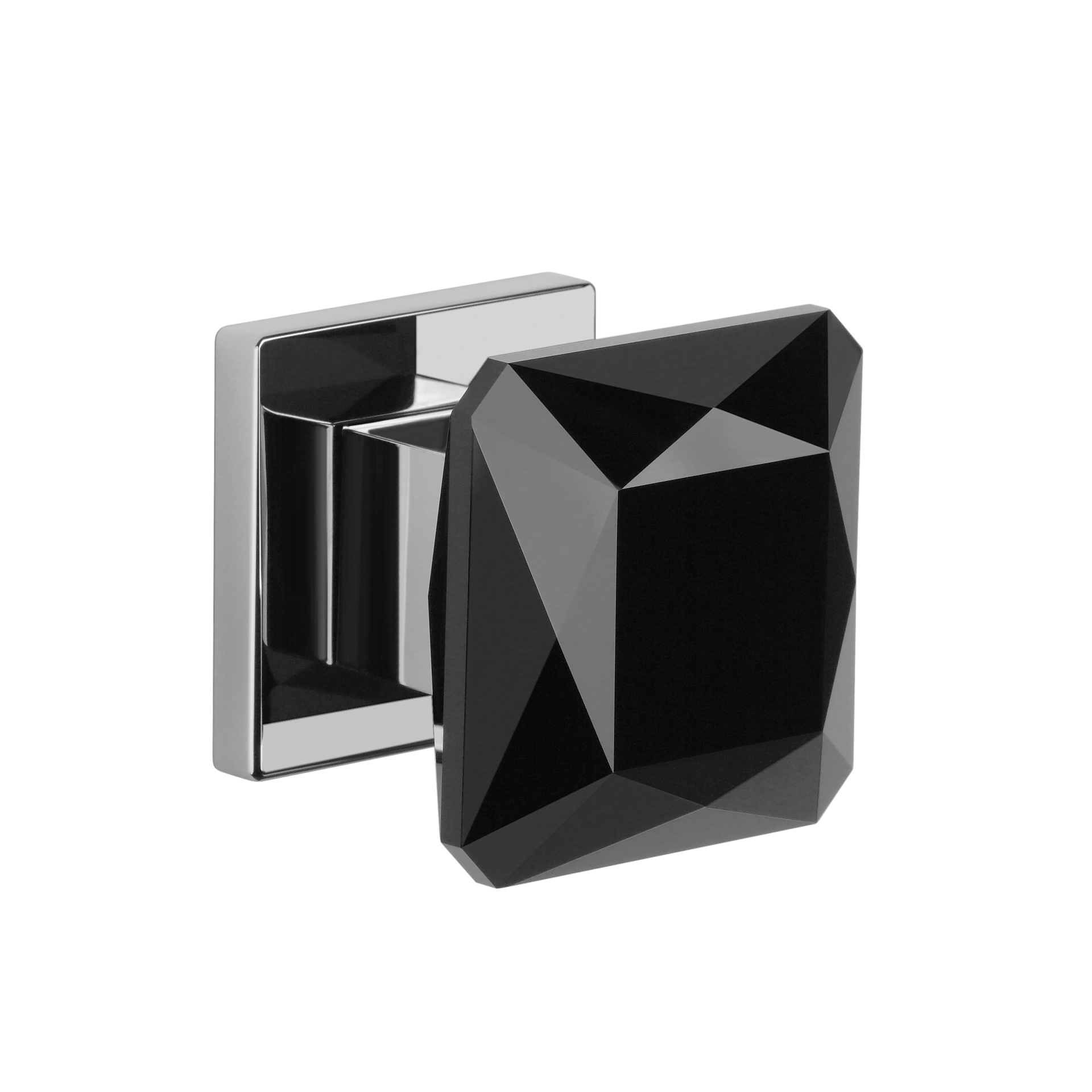 APRILE Einseitiger Knauf QUINCE Q SLIM 7MM LC – Chrom poliert / Kristall schwarz – fest